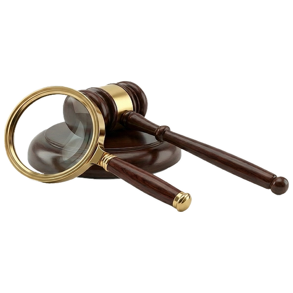 Magnifying Glass and Gavel
